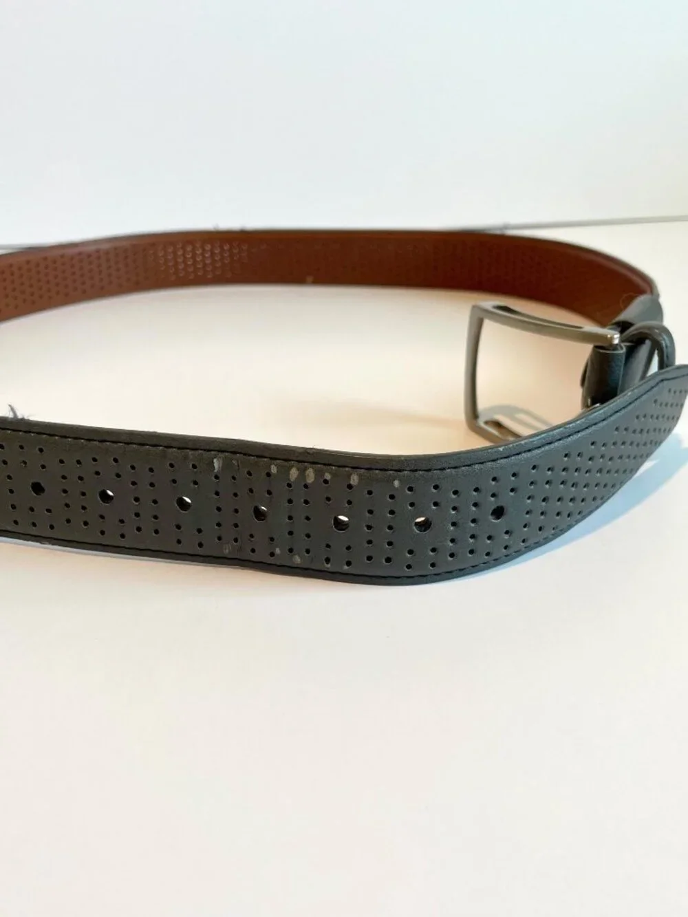 Greg Norman Men’s Grey Leather Belt Size 36 Golf
